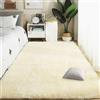 PSHCEE Tappeto Salotto 90 x 140 cm Morbido, Antiscivolo, Soffice Tappeti Camera da Letto Avabile in Lavatrice Facile Manutenzione per Camere da Letto Moderne, Color Crema