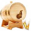 OUBUBY Botte in rovere da 3 litri per vino, whisky e liquori, barattolo classico da 3L in legno personalizzato con rubinetto e supporto in legno, barattolo per vino, piccolo barattolo in legno, 16 cm