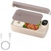 Generico Scatola Per Pranzo Riscaldata E Isolante - In Acciaio Inossidabile 304, Portapranzo Elettrico Portatile Con Modalità Ricaricabile E Plug-in Diretto, Contenitore Da 900ml