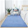 BESTORI Tappeto per Soggiorno Tinta Unita Tappeto Moderno a Pelo Corto Tappeto Morbido e Soffice per Bambini Camera da Letto Home Decor Blu, 100 x 160 cm