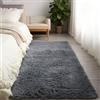 LIHUANE Letto Tappeto Rettangolare 200 x 290 cm Design Moderno Super Morbido Tappeto Morbido e Soffice Lavabile per Soggiorno, Corridoio, Moderno, Grigio Scuro