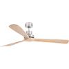 FARO BARCELONA 33504DC - LANTAU-G Ventilatore da soffitto nichel opaco/pino con motore DC