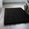 Wecon Home Basics Benno - Tappeto da bagno morbido in ciniglia a pelo lungo, antiscivolo, lavabile in lavatrice, caldo e accogliente (70 x 120 cm, nero)