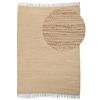 carpetfine Tappeto a tessitura Kilim Chindi Uni Beige 90x160 cm, tessuto a mano | Tappeto moderno reversibile in cotone per soggiorno e camera da letto con frange