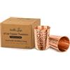 SoulGenie HealthAndYoga™ qCup Bicchieri in rame puro per bere - Bicchieri di rame puro per la salute ayurvedica - set da 2 pezzi - 250 ml (8 fl oz) (8 fl oz) (martellato)
