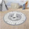 Paco Home Tappeto Bambini Cameretta Tappeto Per Esterno Rotondo Da Gioco Moderno 3D, Dimensione:Ø 160 cm tondo, Colore:Grigio