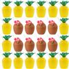 I LOVE FANCY DRESS LTD Bicchieri riutilizzabili in plastica a forma di cocco e ananas con cannucce di carta, confezione da 24 (8 x cocco/16 x ananas), perfetti per feste, picnic, barbecue o qualsiasi evento estivo