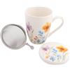 sarcia.eu Set da tè: tazza in porcellana con infusore e coperchio per erbe aromatiche - confezionato in scatola regalo 340 ml (G)