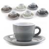 MA MAISON Set 6/12 Tazzine da Caffè - 85/95 cc, Con o Senza Piattino, Colori Minimalisti, Assortito, in Ceramica, Resistenti, Espresso - Variante a Scelta (85cc 6/Con Piattino, Assortito)