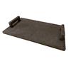 petrantiqua andreacampaillasculture Petrantiqua® Piastra Refrattaria Artigianale Barbecue in Pietra Lavica Etna con Manici Ruvida Ottima per Carne Pesce Verdure Pane e Pizza (60x40 Cm Spessore 2 Cm)