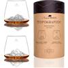Alaskan MAKER Bicchieri da whisky 350 ml (confezione da 2) | Cristallo di alta qualità soffiato a mano con rilievo montano | Forma tulipano | Distillati TOPOGRAPHIC (Everest & Monte Bianco)