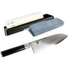 KAI Corporate Kai Shun Classic Bundle | DM-0717 | Grande Santoku in acciaio damascato | lama da 19 cm | + pietra per affilare Kai AP-0316 | + panno di lucidatura premium