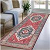 BORKOY Tappeto Corridoio Vintage Rosso 2.5 Metro a Pelo Corto, Tappeto Passatoia Lunga Antiscivolo e Lavabile, Runner Moderno per Cucina, Ingresso, Soggiorno e Camera da Letto 60x250cm