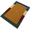 WAWA TEPPICHE Tappeto Orientale Gabbeh Loom Realizzato a Mano 100% Lana Lori Buff Debbich (giallo, 120_x_180_cm)