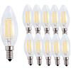 ENGEYA Lampadine a Candela LED E14, 4W Lampada a Filamento, Bianca Calda 2700K, 400 Lumen, 4W Equivalenti a 40W, 360° Angolo Luminoso, Non Dimmerabile, 10 Pezzi