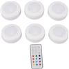 Fafeicy Luci a Puck a LED Lampade Circolari Dimmerabili per il Contropiede 'armadio Accensione Bianca 6pcs