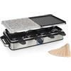 Princess Raclette Pietre e Alluminio Deluxe 8, 1400 W, Inossidabile, Acciaio Inox Spazzolato