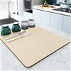 KFDZSW Tappetino Scolapiatti, Super Assorbente Tappetino Lavello Cucina, Caffè Tappetino Per Caffettiera Con Antiscivolo Retro In Gomma Antimacchia (Beige,50x60cm)