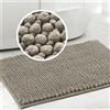 LINGKY Tappeto Bagno Ciniglia Tappetino da Bagno Alta densità e Assorbente In Microfibra Shaggy Tappeto da Bagno Antiscivolo ad Asciugatura Rapida Lavabile (Taupe,50 x 80 cm)