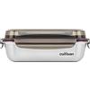 CANDL Cuitisan (Flora) contenitore ermetico per alimenti in acciaio inox con coperchio con chiusura a clip e maniglia, adatto a forno e microonde, EC7-SSH01, rettangolare (26,3cmx20,0cmx9,5cm/1900ml)