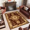 TAPISO Yesemek Tappeto Soggiorno Tradizionale Pelo Corto Design Vintage Motivo Floreale a Fiori Classico Ornamenti Tonalità Marrone Crema Salotto Sala Camera OEKO-TEX 180 x 260 cm
