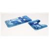 S&S-Shop Set di tappetini da bagno | Blu | Hamburg | 2 pezzi | con incavo | antiscivolo | Tappetino per WC 50 x 45 cm | Tappetino da bagno 50 x 90 cm | Tappeto da bagno | bagno | bagno