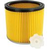 vhbw filtro a pieghe piatte compatibile con Bosch GAS 12-30 F Professional, PAS 1000, PAS 11-25, PAS 11-25 F, PAS 12-50 F aspiratore - nero/argento/giallo