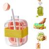 HItianya Ice Cube Bottle with Straw, 2 in 1 Touch-Free Ice Cube Tray Water Bottle, Borraccia per Cubetti di Ghiaccio con Cannuccia, Stampo per Cubetti di Ghiaccio (Rosa, 500ml)