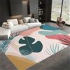 Generico Tappeto Moderno per Soggiorno e Camera da Letto 120x180cm, Forme Astratte Piante, Lavabile, Pelo Soffice, Antiscivolo
