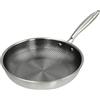 Caskunbsy Padella wok antiaderente in acciaio inox con rivestimento a nido d'ape antigraffio e antiaderente, padella per bistecca, padella per bistecca, padella per wok cinese, senza zampe (28 cm)