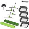 Vacuumparts Accessori e pezzi di ricambio per aspirapolvere iRobot Roomba j7 i7 i6 i3 i4 i2 i5 i8 i1+/Plus e5 e6 I E J Series - 1 spazzola in gomma, 1 ruota girevole, 4 filtri, 4 spazzole laterali nere.