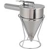 rockible Distributore di Pastella per Pancake, Imbuto in Acciaio Inox, Versatore di Cera per Candele con Supporto, Distributore di Dolci per Palline di Polpo, Bocca 14mm
