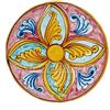 sicilia bedda - PIATTO IN CERAMICA SICILIANA con Decorazioni Maioliche - Articolo di Classe Dipinto a Mano (Maioliche Bordeaux, Diametro 12 CM)