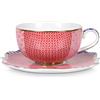 Pip Studio Tazza di caffè e salsa Royal | rosa | 125 ml