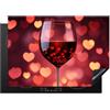KitchenYeah© Protector Vitroceramica 75x52 cm Tapa para induccion Placa Encimera Cubre de Protectora Cocina Tinto - Vino - Corazón - Regalos San Valentin Hombre