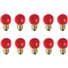 AMARCORDS - 10 Lampadine Led da esterno resistenti all'acqua, luce calda 2700K, vetro ROSSO tipo globetta, E27, 1W