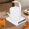 CHFUNE Bollitore elettrico, classico design retrò, bollitore da 1 l, piccolo per uffici, hotel, appartamenti, 1000 W, temperatura regolabile, bianco