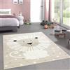 CARPETIA Tappeto per la stanza dei giochi Tappeto per la stanza dei bambini luminoso e simpatico leone beige crema, 140 x 200 cm