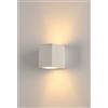 Pianeta Led APPLIQUE PORTALAMPADA LED DA MURO G9 CUBO 10X10X7 CM IN RESINA DI GESSO (con lampada G9 2,5W Warm White)