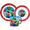 Nada Home Set colazione 3 pezzi Super Mario piatto bicchiere e ciotola scuola asilo 4437