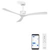 CREATE / WIND LARGE DC/Ventilatore da soffitto bianco e pale bianche con WIFI / 6 velocità, silenzioso, programmabile, due altezze