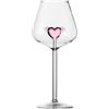 BestAlice Bicchieri da Vino Rosso Bicchiere da Vino con Cuore Rosa Trasparente con Stelo per Vino Rosso e Bianco, Bicchiere da Vino con Cuore Rosa Perfetto per Feste, Regali,(500 ml-2 pezzi)