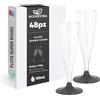 ecodrinks Set 48 Flute Plastica Dura da 120ml, Riutilizzabili, Neri - Calici Infrangibili con Bordo Arrotondato Comfort-Feel - Eleganti Bicchieri per Prosecco, Champagne e Cocktail