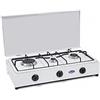 CFParker Fornello 3 fuochi a Gas GPL con piano estraibile made in italy per uso esterno - mod. FO300CGP