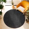 SIMPEX Tappeti a pelo corto, Unicolor - Monocroma, Tappeto Nero, 200 cm Rotondo, Tappeti in stile moderno, Tappeto soggiorno