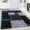 Teppium Tappeto per Soggiorno 120 x 170 cm Turchese- Design Moderno Rettangolare Tappeto a Pelo Corto per Cucina, Sala da Pranzo e Camera da Letto, Extra Morbido e Facile da Pulire