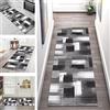 SGLGSTORE Tappeto Passatoia Cucina Antiscivolo Lavabile Grigio Nero Astratto 40X200CM Tappeti Runner Lungo Antiscivolo Moderno Poliestere Tappeto per Ingresso Corridoio Soggiorno Camera Letto Tappetino Cucina