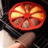 Fictory Stampo in silicone antiaderente, 8 cavità per focaccine, torte e pizze fai da te, facile rilascio, rosso, versatile