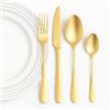 Cecaro Group - Set 24 Pezzi di Posate in Acciaio Inox Oro | Servizio Completo per 6 Persone