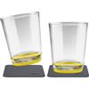 silwy® tazze da bere magnetiche antiscivolo e infrangibili incl. due cuscinetti di gel nano in metallo (set di 2 // Oh Yellow)